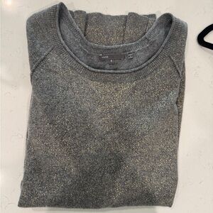 Vince Cashmere Grey & Gold Oversized Sweater